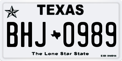 TX license plate BHJ0989