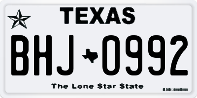 TX license plate BHJ0992