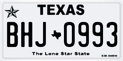 TX license plate BHJ0993