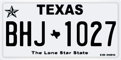 TX license plate BHJ1027