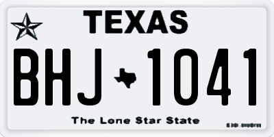 TX license plate BHJ1041