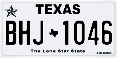 TX license plate BHJ1046