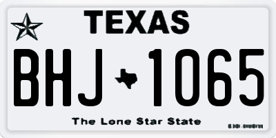 TX license plate BHJ1065