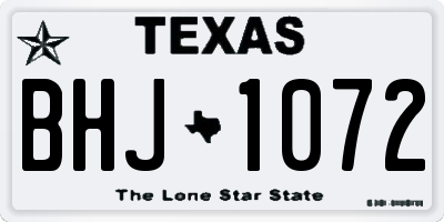 TX license plate BHJ1072