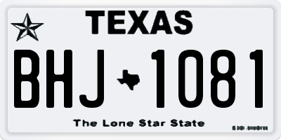 TX license plate BHJ1081