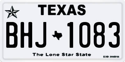 TX license plate BHJ1083