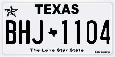 TX license plate BHJ1104