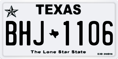 TX license plate BHJ1106
