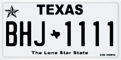 TX license plate BHJ1111
