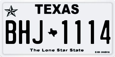 TX license plate BHJ1114