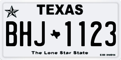 TX license plate BHJ1123