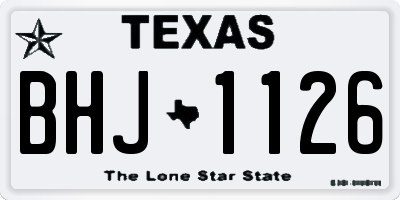 TX license plate BHJ1126