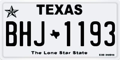 TX license plate BHJ1193