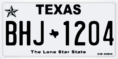 TX license plate BHJ1204