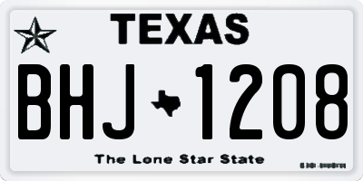 TX license plate BHJ1208