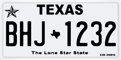 TX license plate BHJ1232