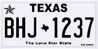 TX license plate BHJ1237