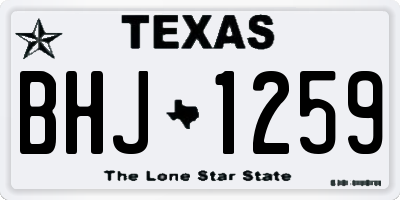 TX license plate BHJ1259