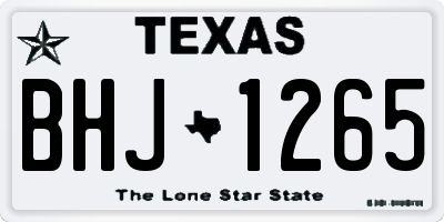 TX license plate BHJ1265