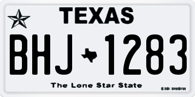 TX license plate BHJ1283