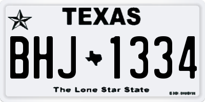 TX license plate BHJ1334