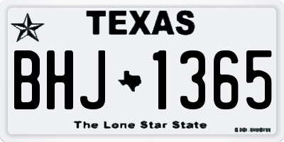 TX license plate BHJ1365