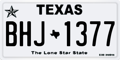 TX license plate BHJ1377