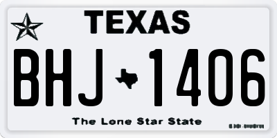 TX license plate BHJ1406