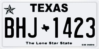 TX license plate BHJ1423