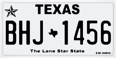 TX license plate BHJ1456