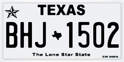 TX license plate BHJ1502
