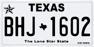 TX license plate BHJ1602