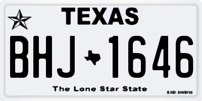 TX license plate BHJ1646
