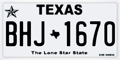 TX license plate BHJ1670