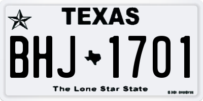 TX license plate BHJ1701