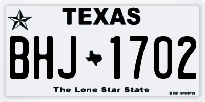 TX license plate BHJ1702