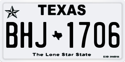 TX license plate BHJ1706