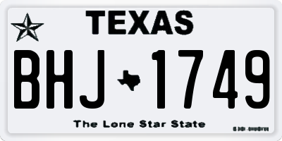 TX license plate BHJ1749
