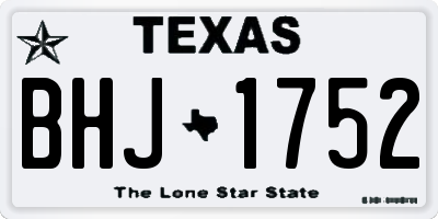 TX license plate BHJ1752