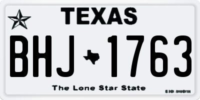 TX license plate BHJ1763
