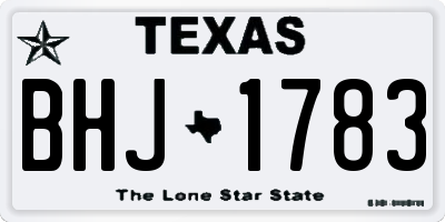TX license plate BHJ1783