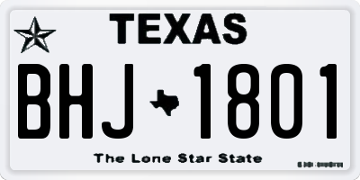 TX license plate BHJ1801