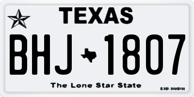 TX license plate BHJ1807