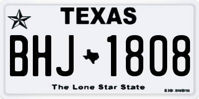 TX license plate BHJ1808