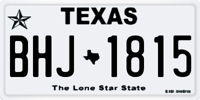 TX license plate BHJ1815
