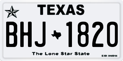 TX license plate BHJ1820
