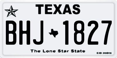 TX license plate BHJ1827
