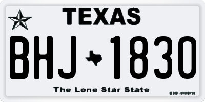 TX license plate BHJ1830