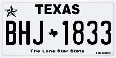 TX license plate BHJ1833