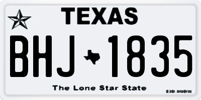 TX license plate BHJ1835